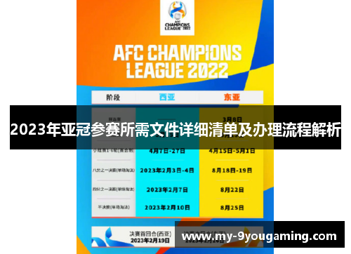2023年亚冠参赛所需文件详细清单及办理流程解析